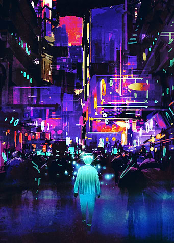 Artistic Futuristic city