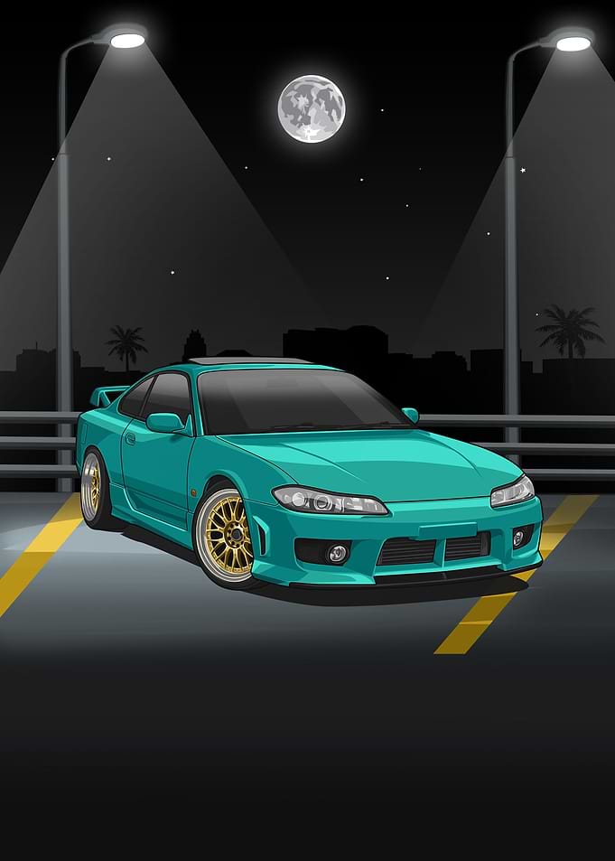 nissan silvia s15 cyan