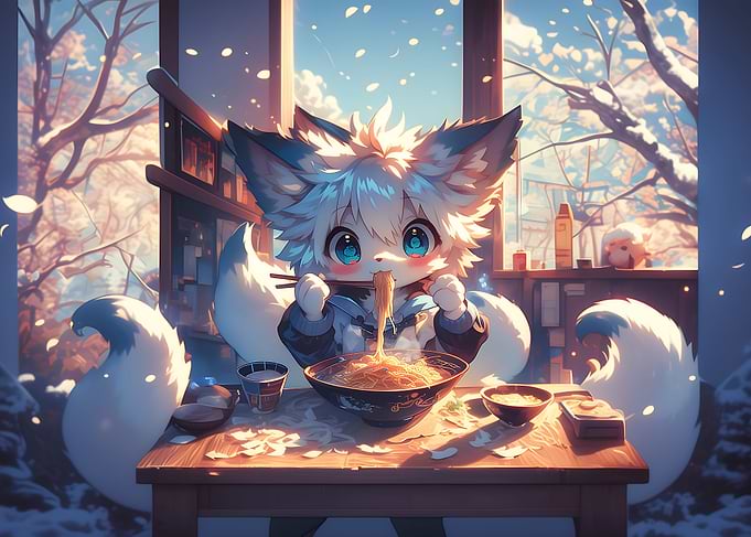 Cute Kitsune Fox Ramen