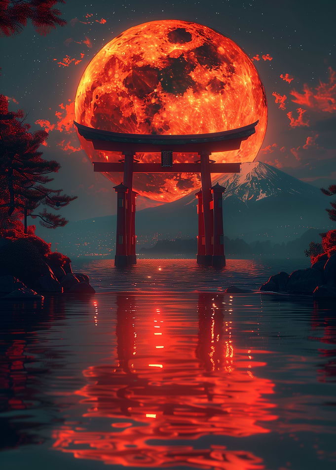Red Moon Torii Gate