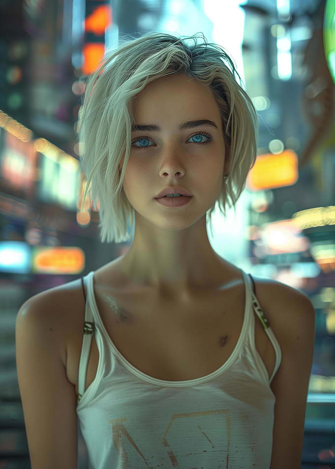 Sexy Cyberpunk City Girl