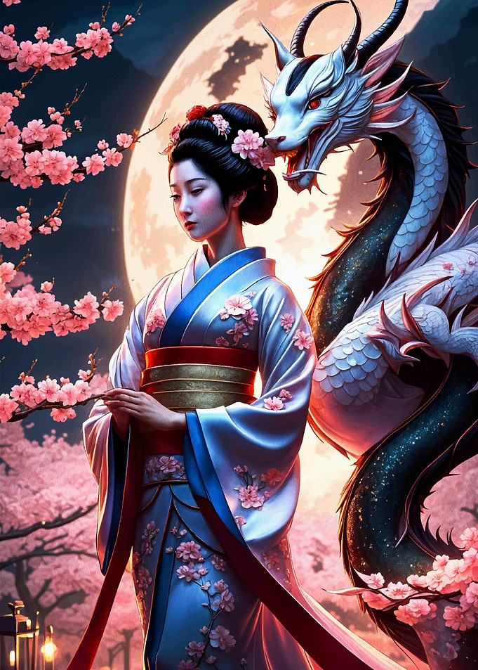 Geisha Japanese Dragon