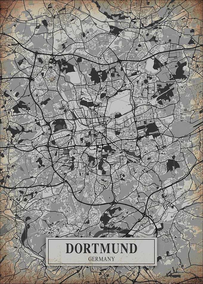 Rain Vintage City Map