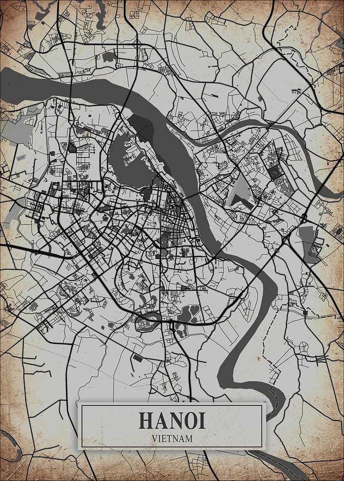 Rain Vintage City Map