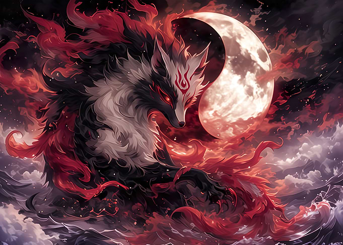 Kitsune Fox Yin and Yang