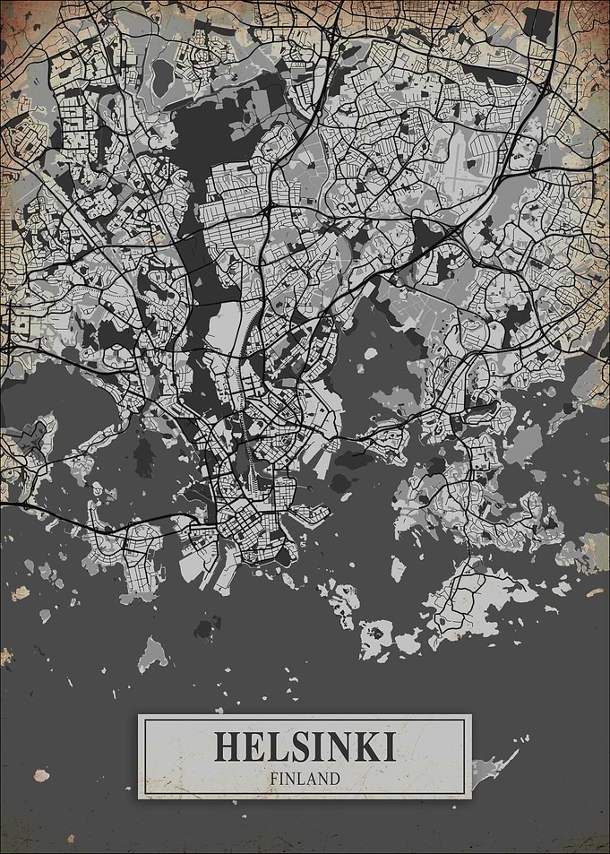 Rain Vintage City Map