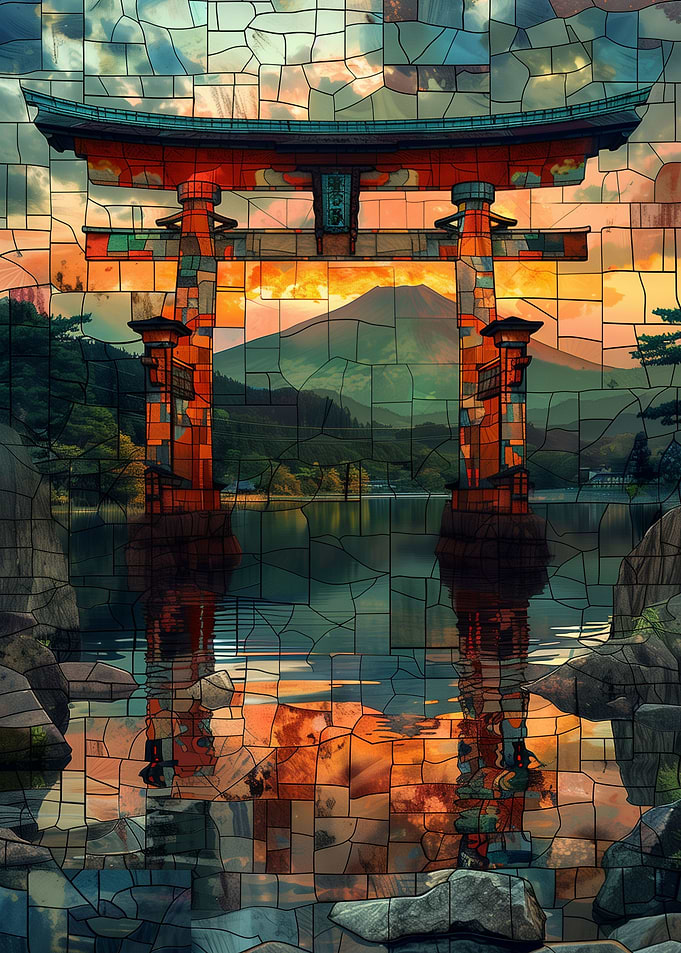 Stained Glass Torii Gate