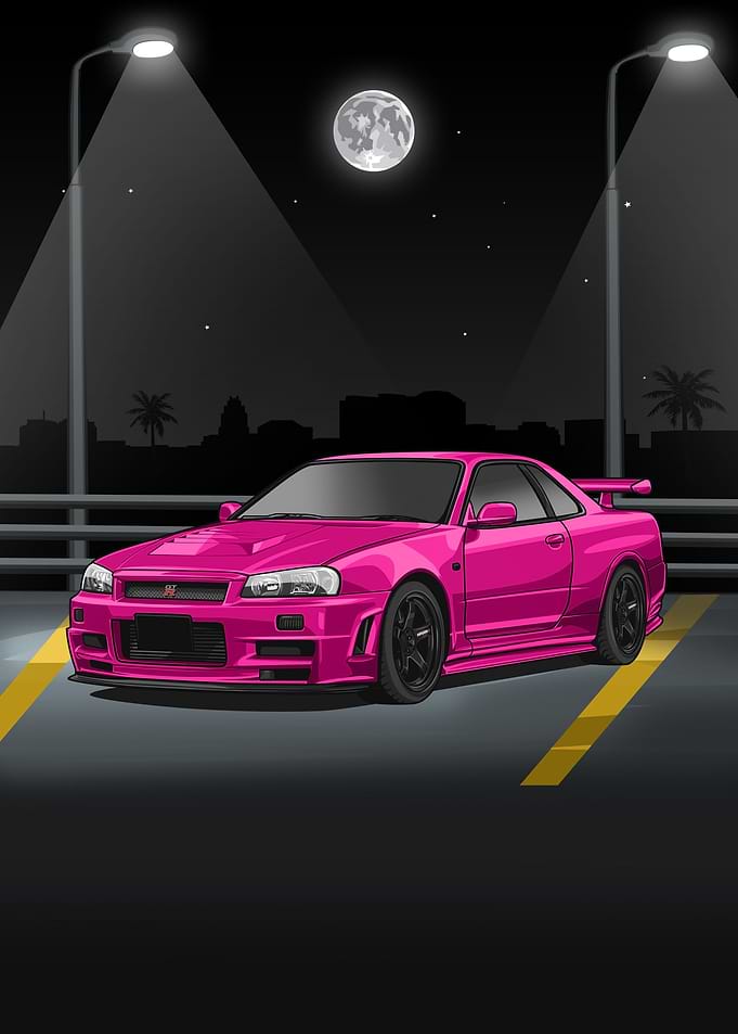 Nissan Skyline R34 pink