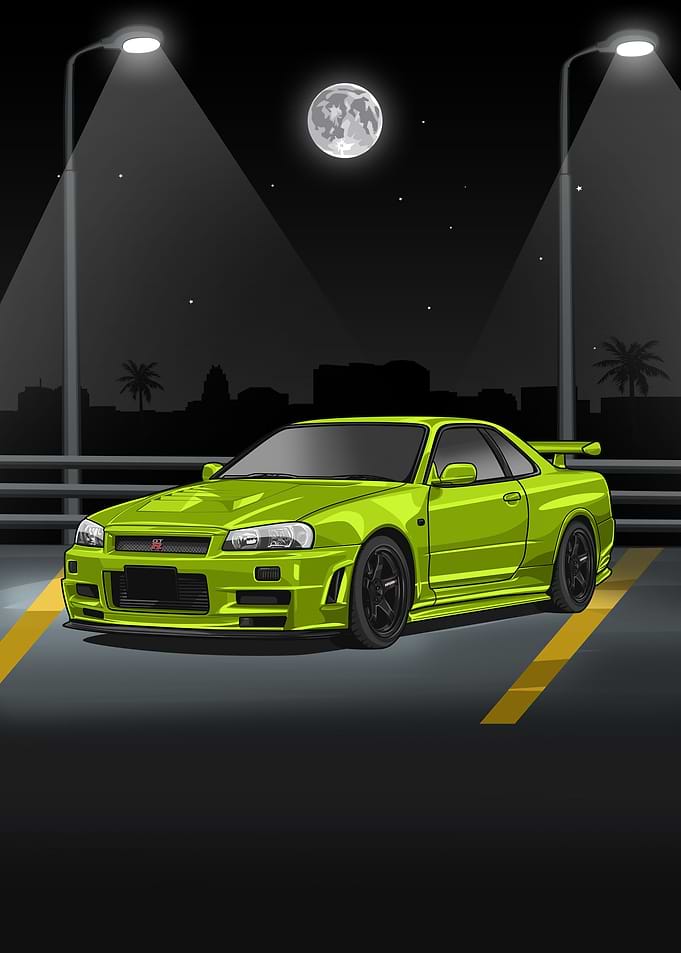 Nissan Skyline R34 green