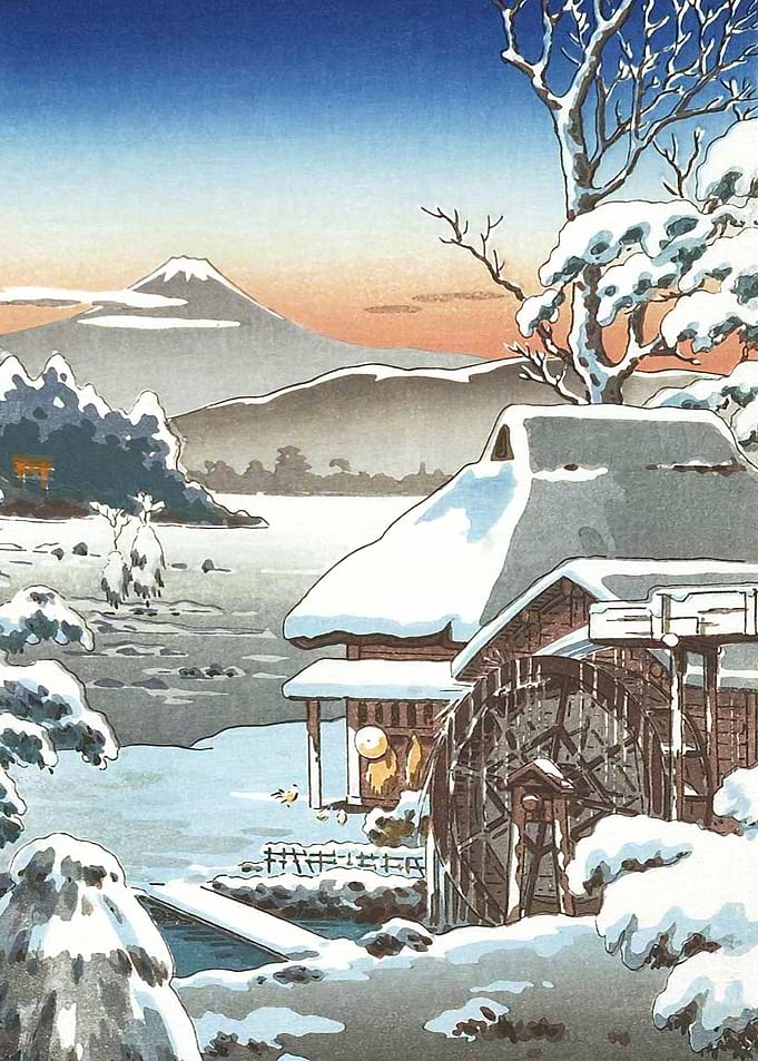Snowy Farmyard in Yaizu