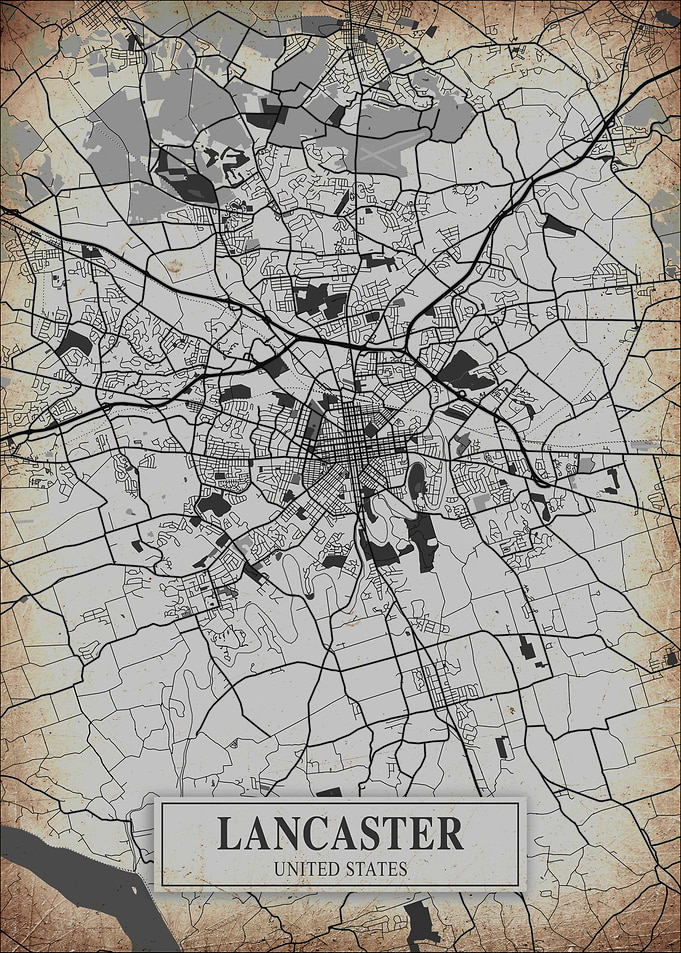 Lancaster Vintage City Map
