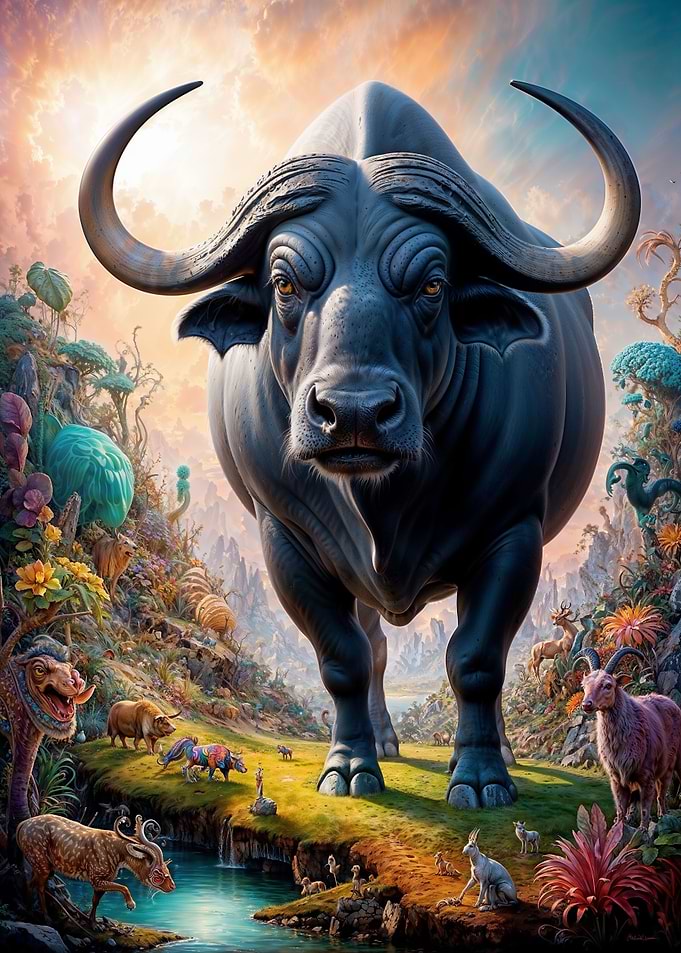 Whimsical Water Buffalo