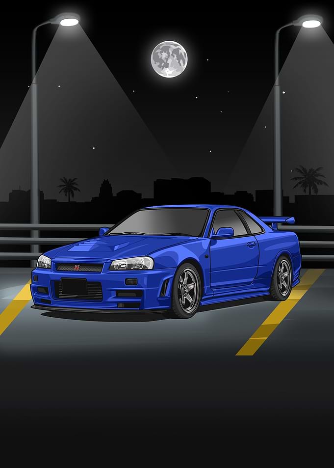 Nissan Skyline R34 blue