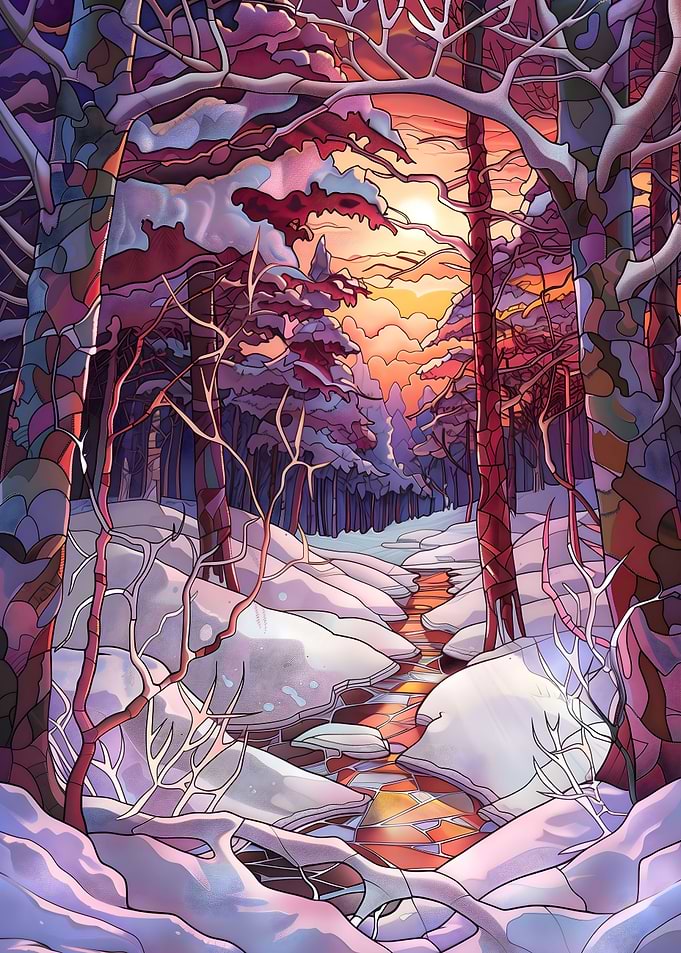Snowy Forest Glow