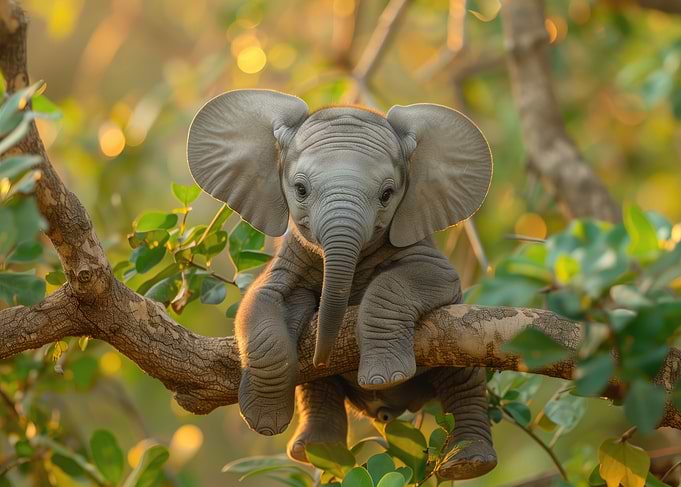 Lonely baby elephant