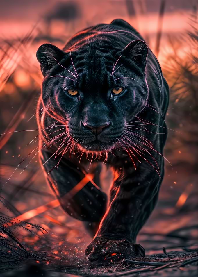 wild black panther