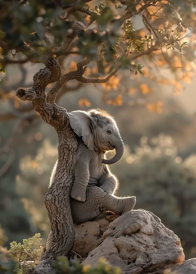 Lonely baby elephant