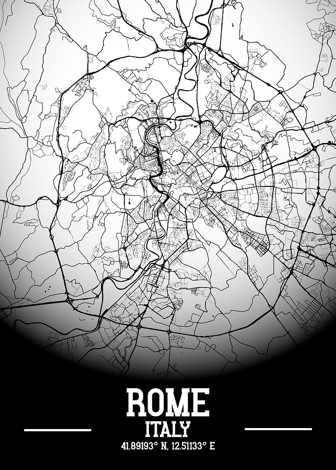 Rome City Map White