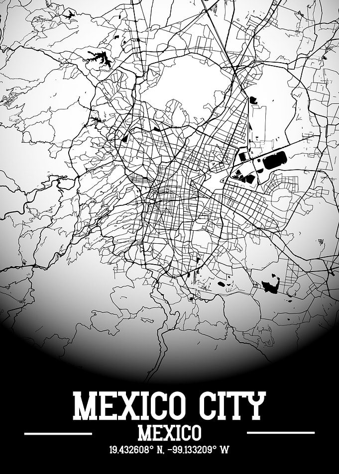 Mexico City Map White