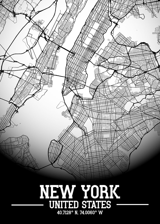 New York City Map White