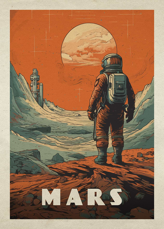 Mars colony astronaut