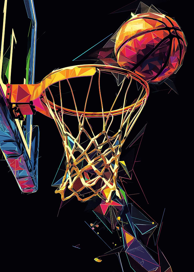 Basketball Hoop Wpap Art