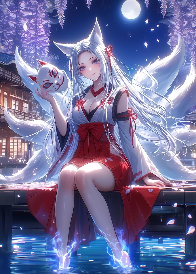 Kitsune Mask at Night