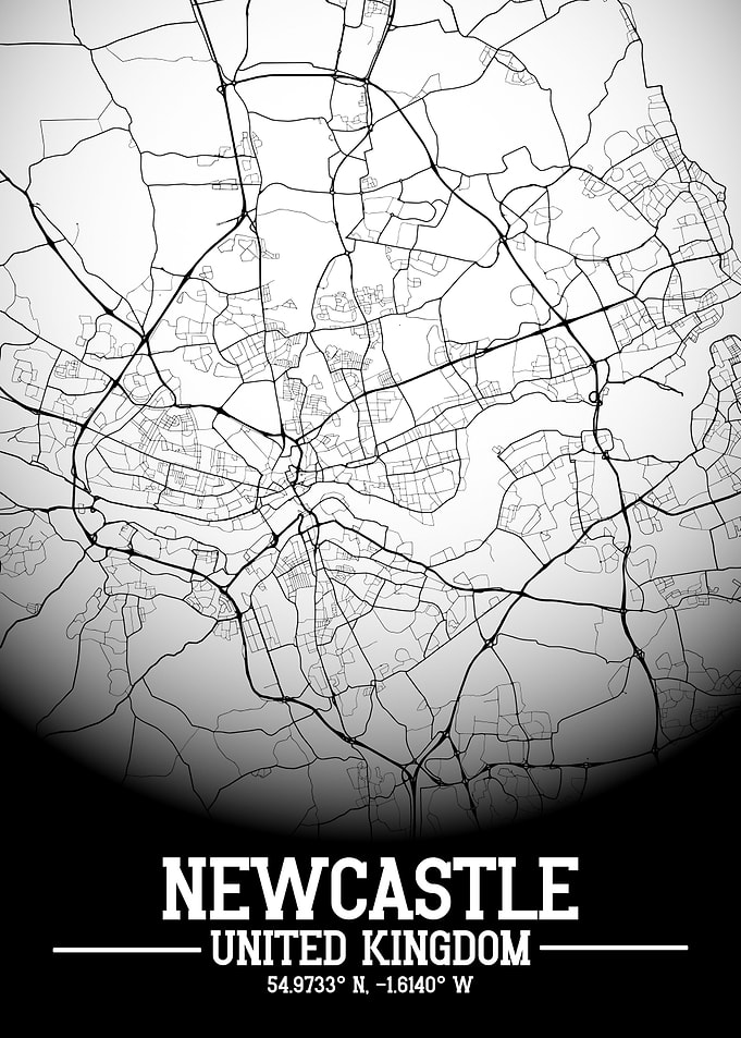 Newcastle City Map White
