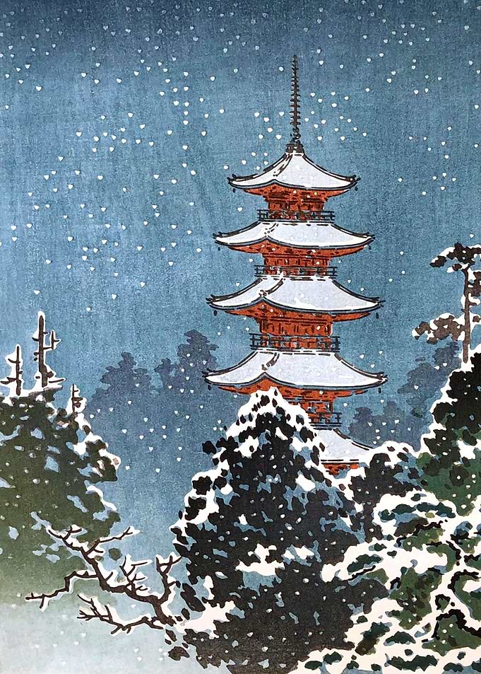 Nikko Pagoda in Snow