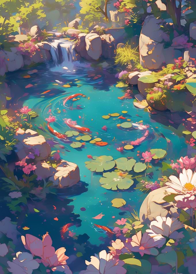 River Koi Fish Garden