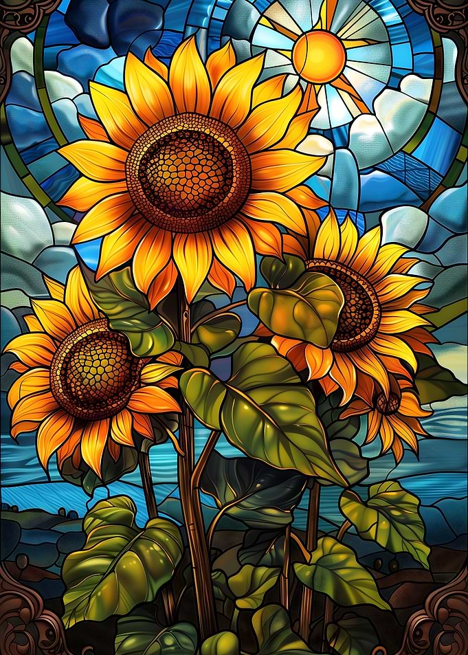 Sunlit Sunflowers