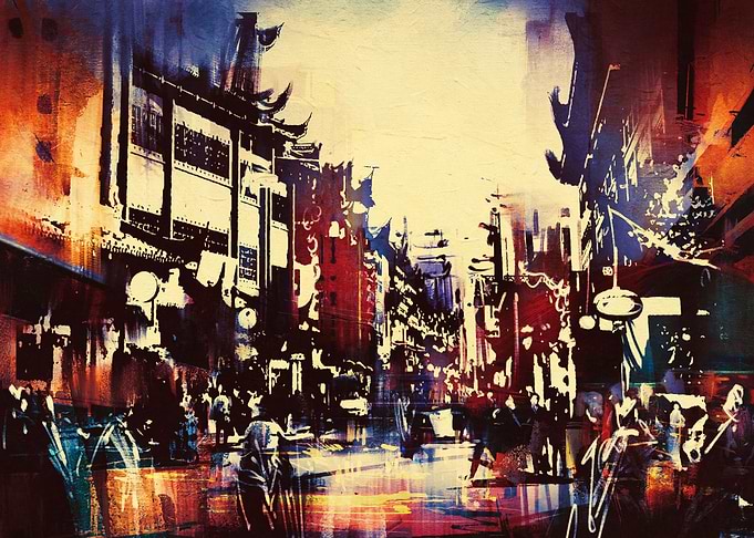 Acrylic Asian Atmosphere
