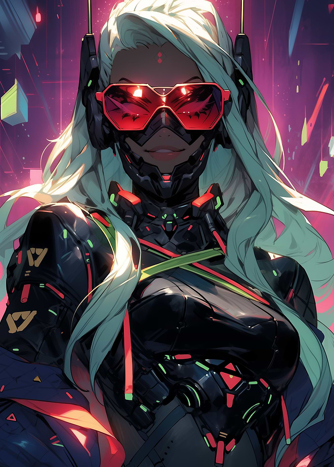 futuristic neon girl