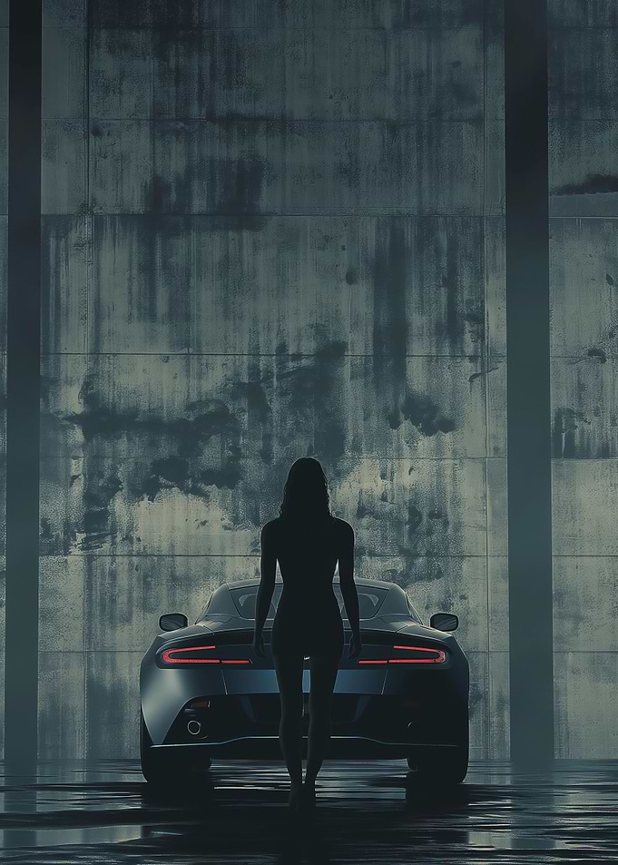 Aston Martin car and girl