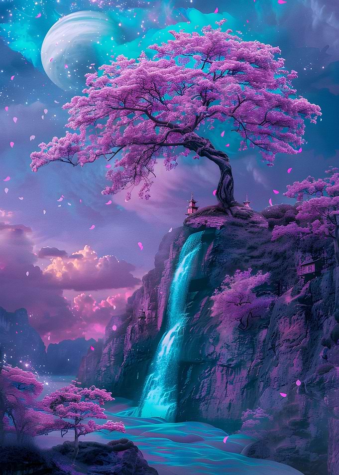 Pink Tree of Life waterfal
