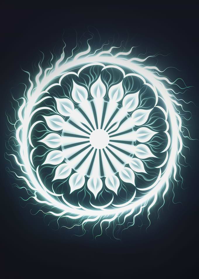 White Neon Flower