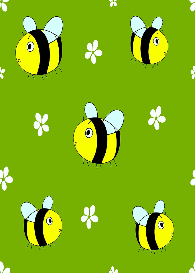 Cute Bee Pattern Style Art