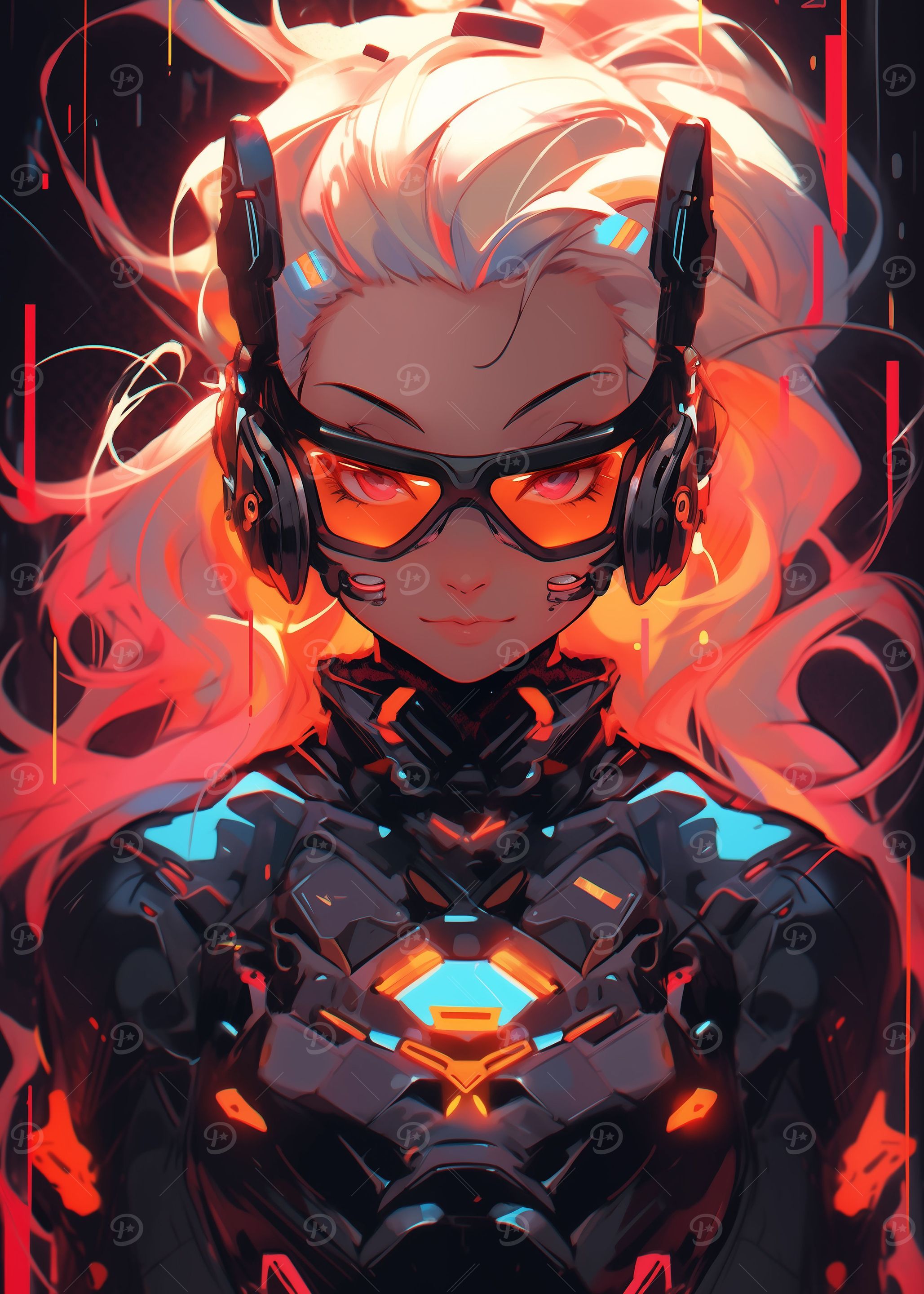 futuristic neon girl