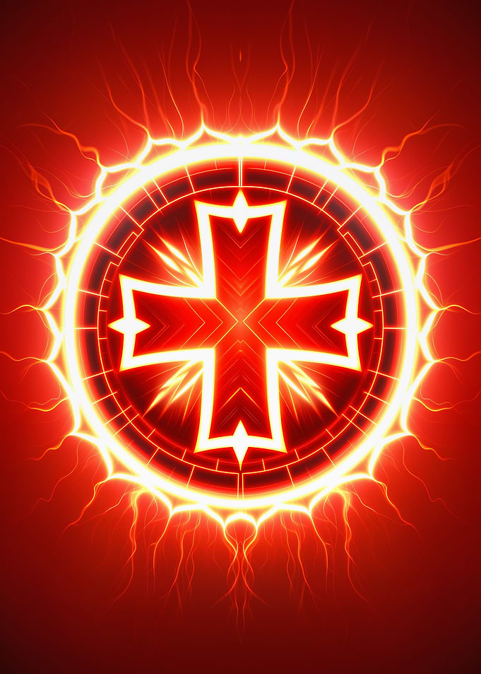 Red Neon Cross