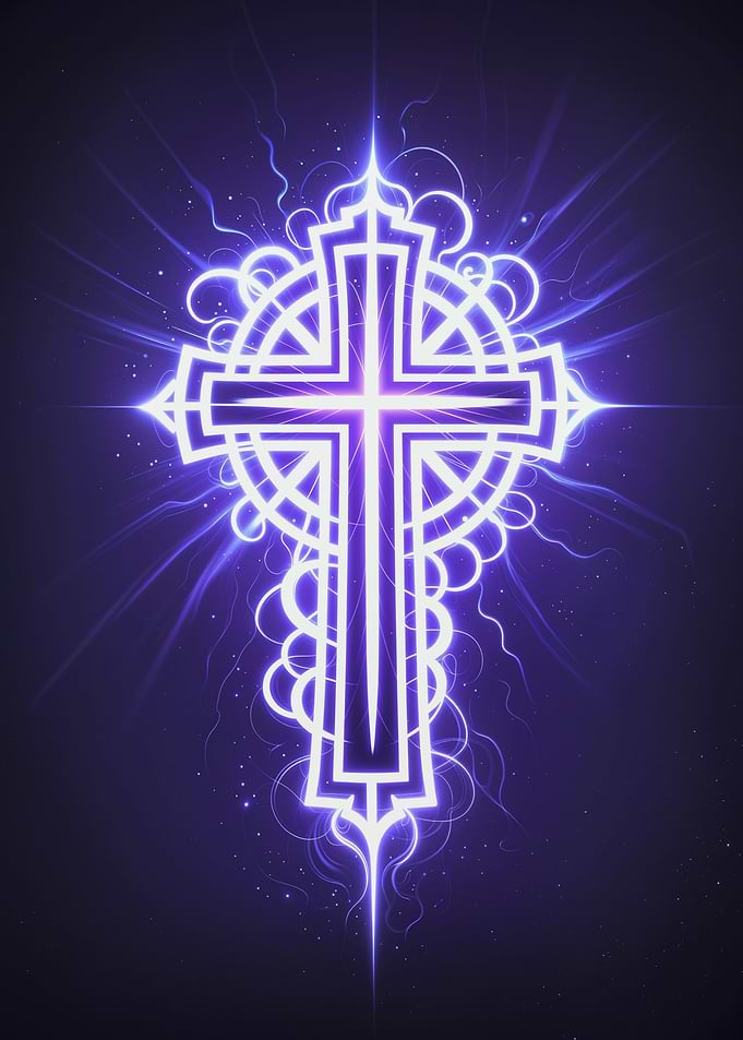 Purple Neon Cross