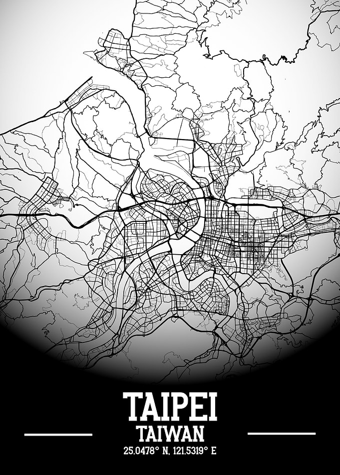 Taipei City Map White