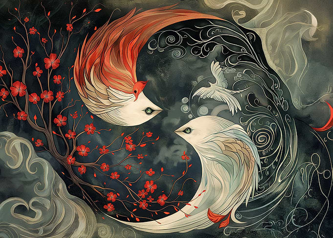 Yin and Yang Fishes Art