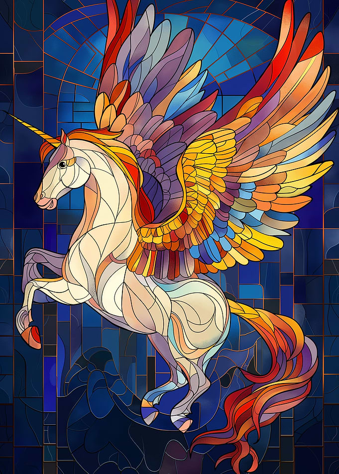 Pegasus Stained Glass