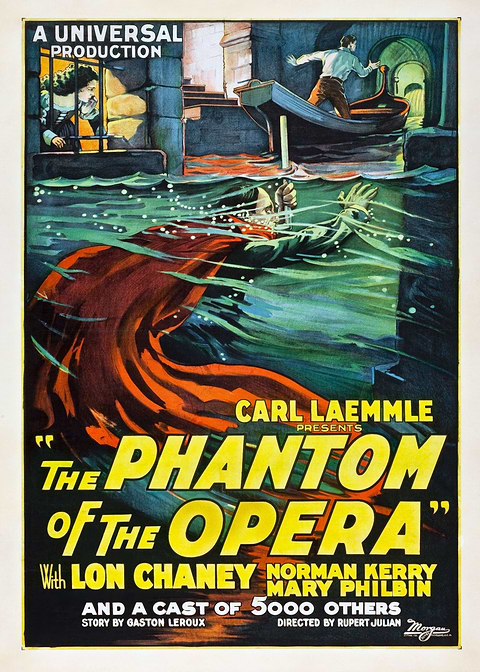 Phantom of the Opera — classic movie poster on metal