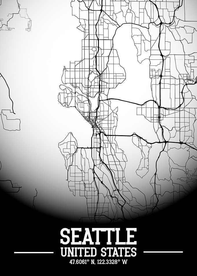 Seattle City Map White