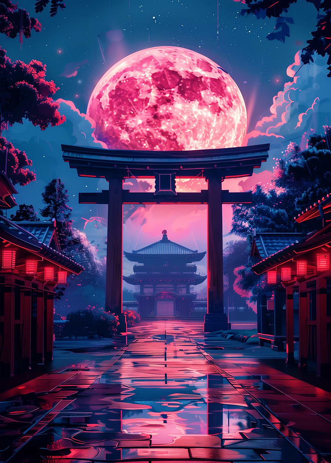 Torii Gate Moonlit