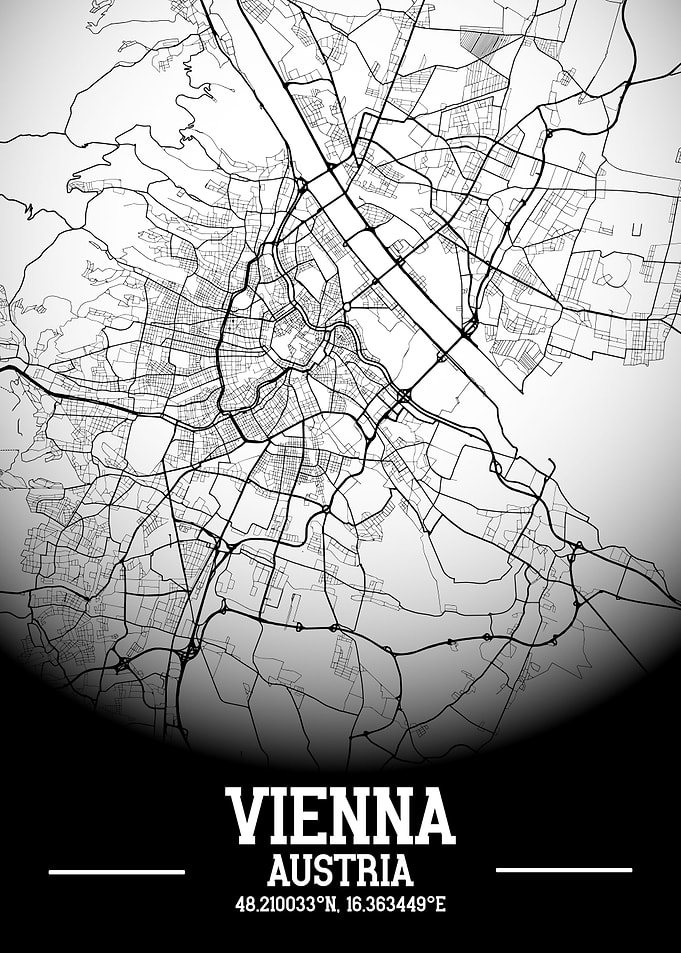 Vienna City Map White