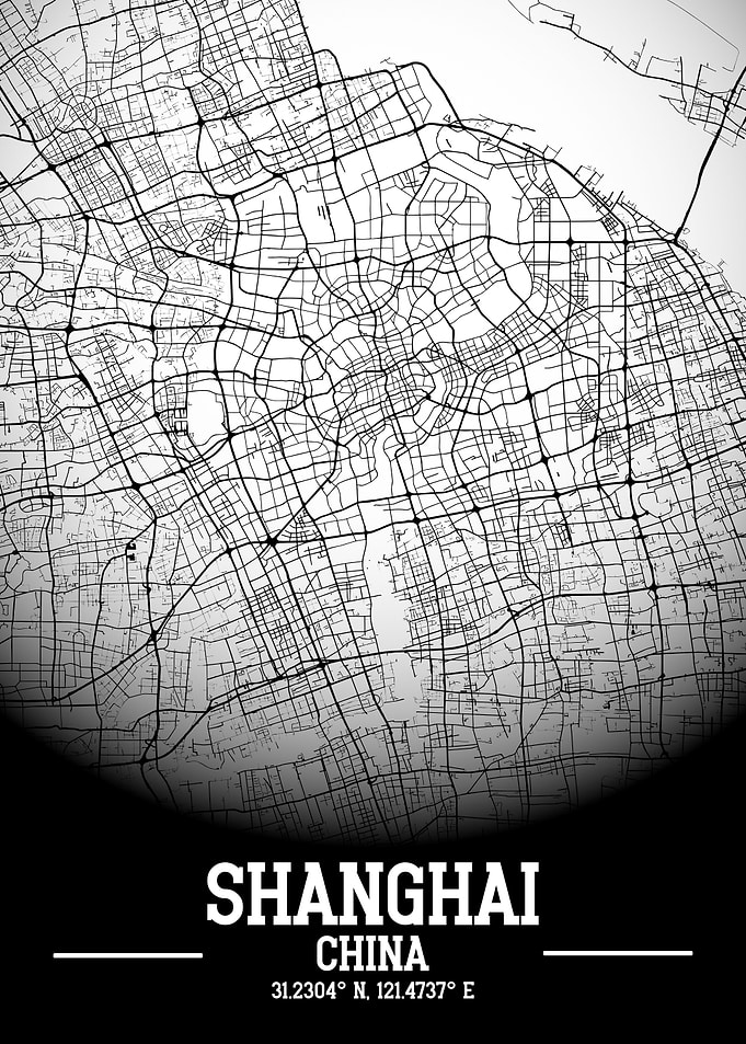 Shanghai City Map White