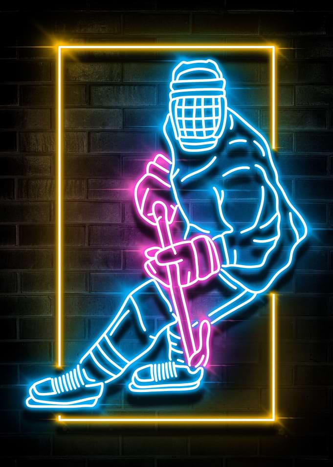HOCKEY NEON SIGN ART
