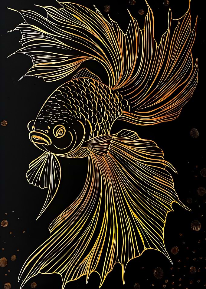 Golden Lion Koi Fish